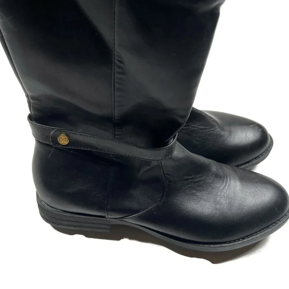 Sam‎ and Libby Virginia Black Tall Boots Womens 4 Zip Side Riding Casual